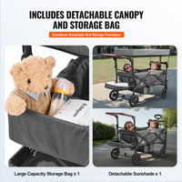 Collapsible double wagon stroller for two kids