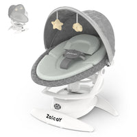 Smart baby swing with motion detection in gray
