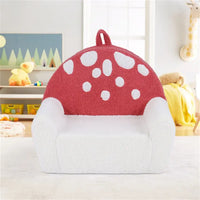 Pink + Beige Kids Sofa Soft Teddy Fleece Foam Couch With Carry Handle