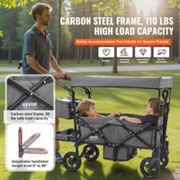 Collapsible double wagon stroller for two kids
