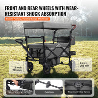 Collapsible double wagon stroller for two kids