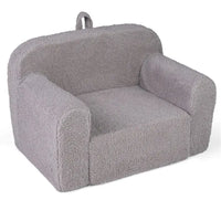Kids Foam Sofa Chair With Teddy Fleece Fabric Lightweight Portable
