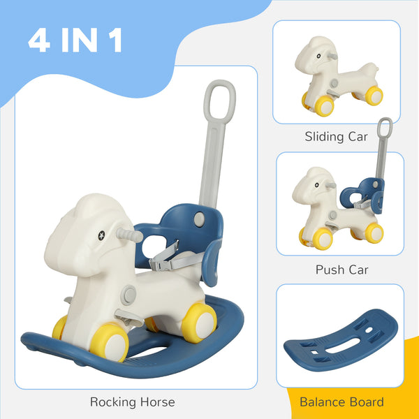 4 In 1 Rocking Horse For Toddles 1-3 Years With Detachable Push