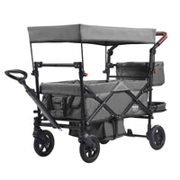 Collapsible double wagon stroller for two kids