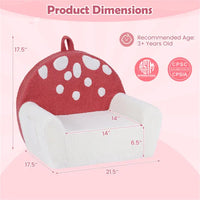 Pink + Beige Kids Sofa Soft Teddy Fleece Foam Couch With Carry Handle